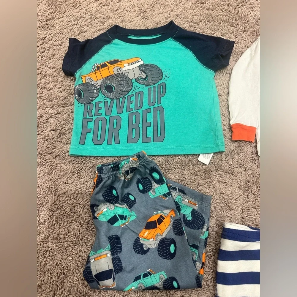 Carter’s Boys Pajama Bundle Monster Truck Bear Cotton Sleepwear 18M